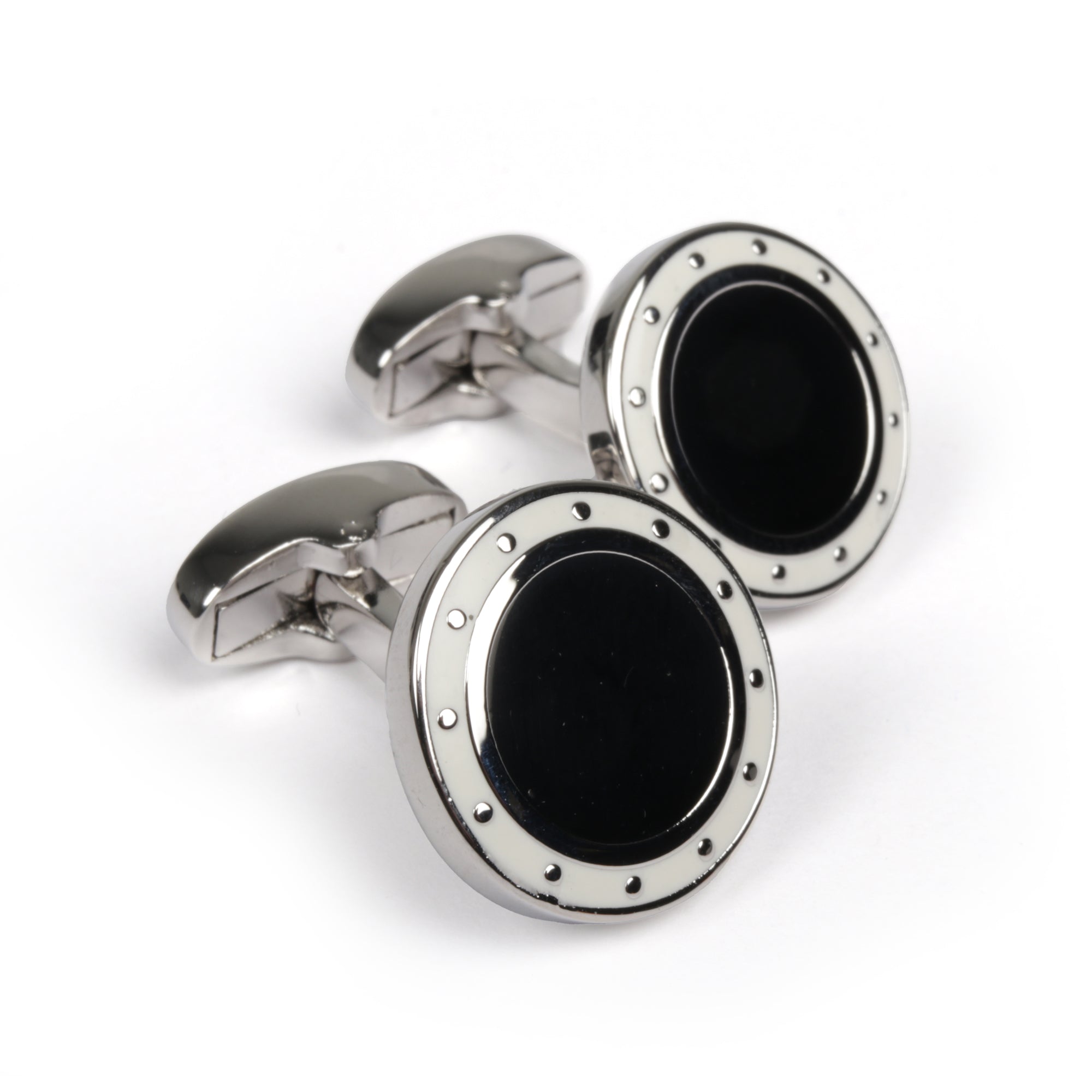 Men's Cufflink Round - Black