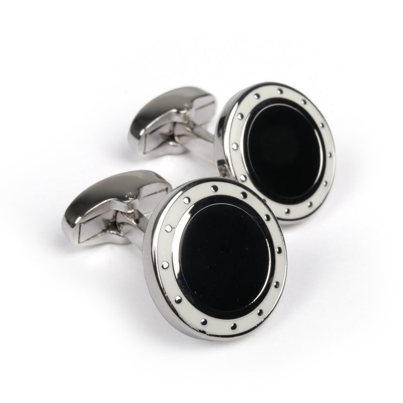 Men's Cufflink Round - Black