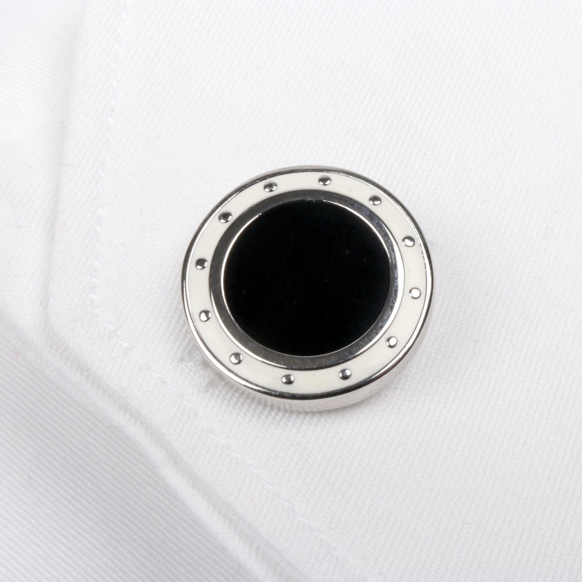 Men's Cufflink Round - Black