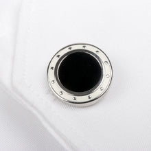Men's Cufflink Round - Black