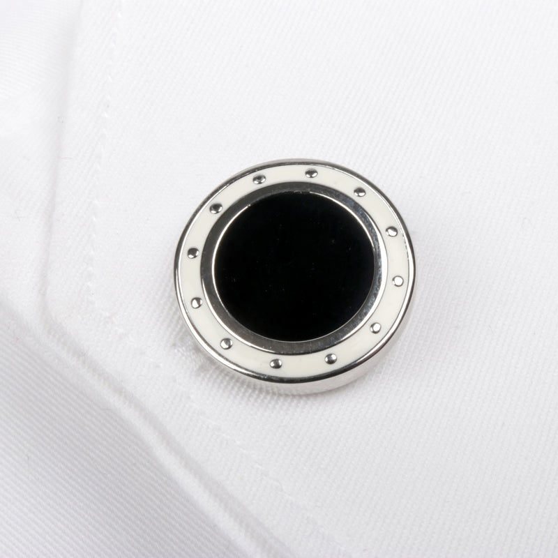 Men's Cufflink Round - Black