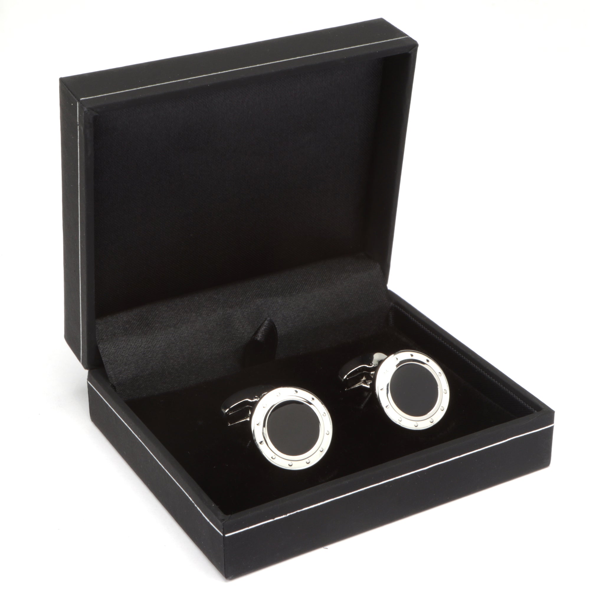 Men's Cufflink Round - Black