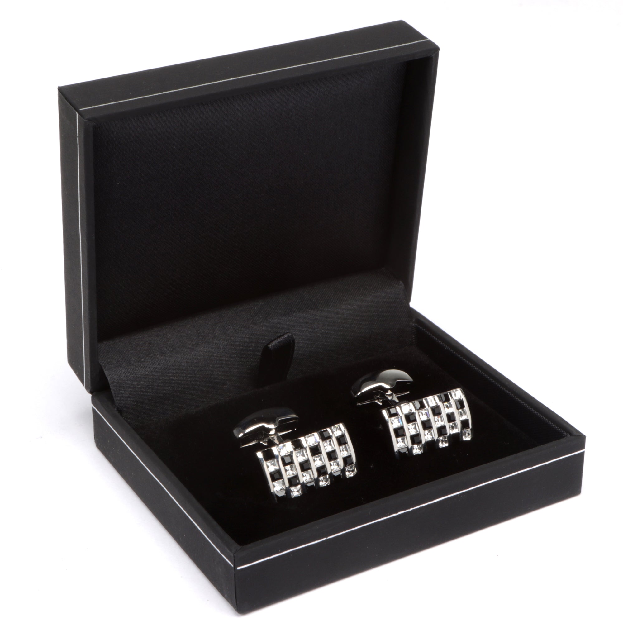 Men's Cufflink Rectangular - Diamante Check