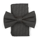 Diagonal P Woven Silk Bowtie - Black