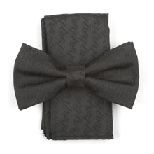 Diagonal P Woven Silk Bowtie - Black