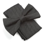 Diagonal P Woven Silk Bowtie - Black