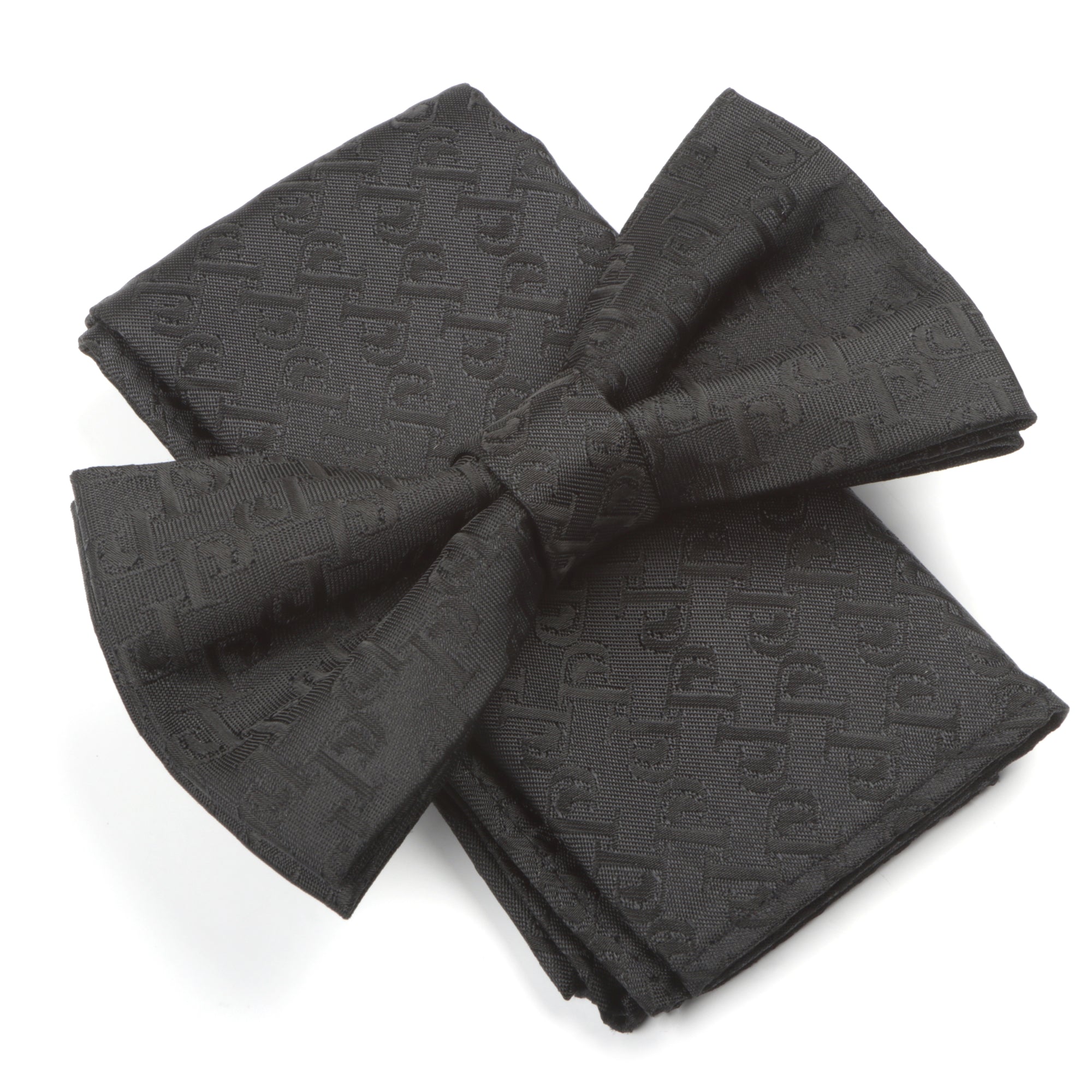 Diagonal P Woven Silk Bowtie - Black