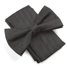 Diagonal P Woven Silk Bowtie - Black