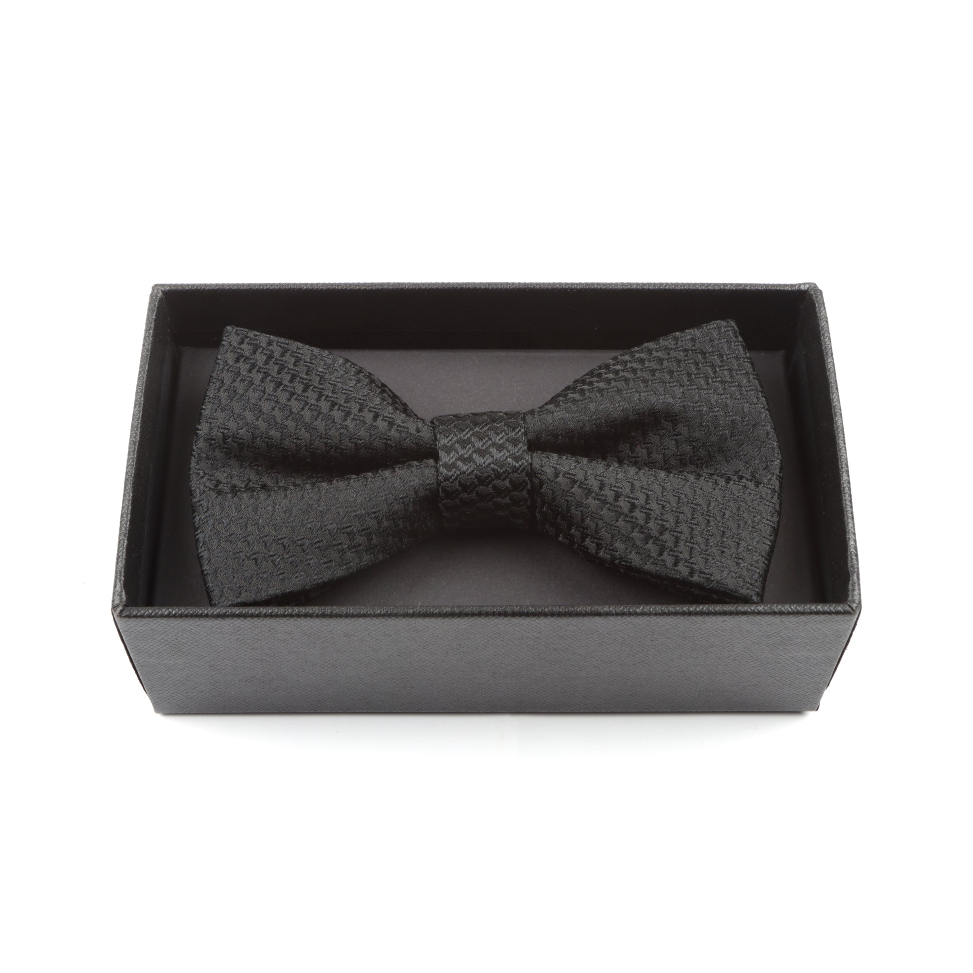 African Repeat Woven Silk Bowtie - Black