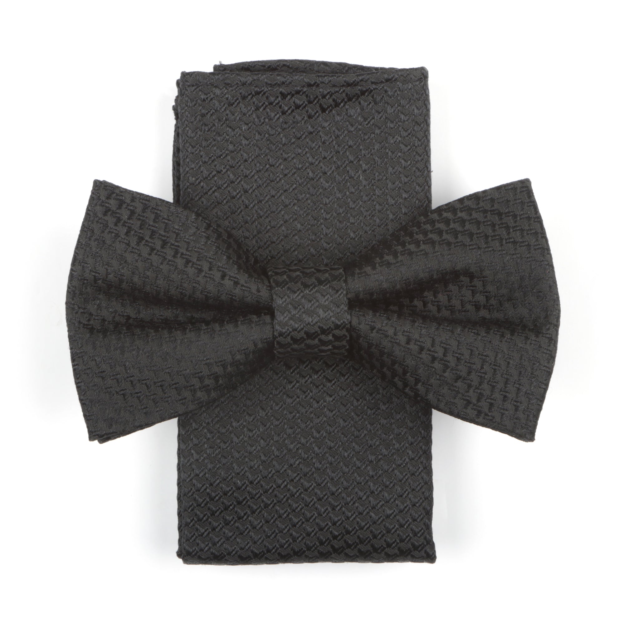 African Repeat Woven Silk Bowtie - Black