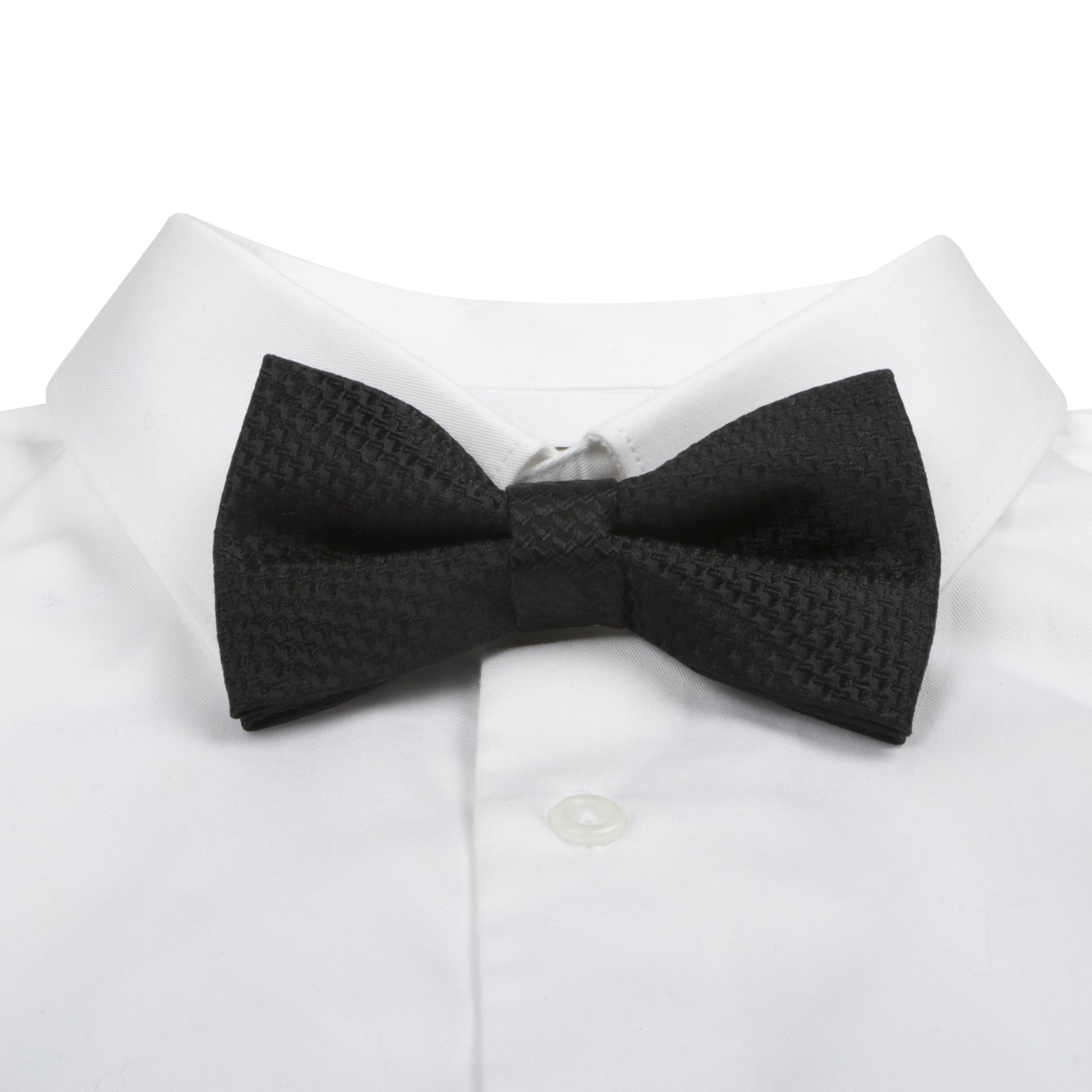 African Repeat Woven Silk Bowtie - Black
