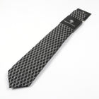 Diamond Check Woven Silk Tie - Black