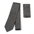 Diamond Check Woven Silk Tie - Black