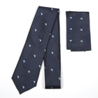 African Dot Woven Silk Tie - Navy