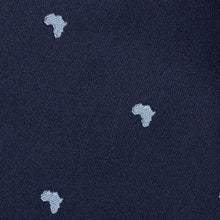 African Dot Woven Silk Tie - Navy