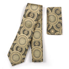 Large African Circle Woven Silk Tie - Gold