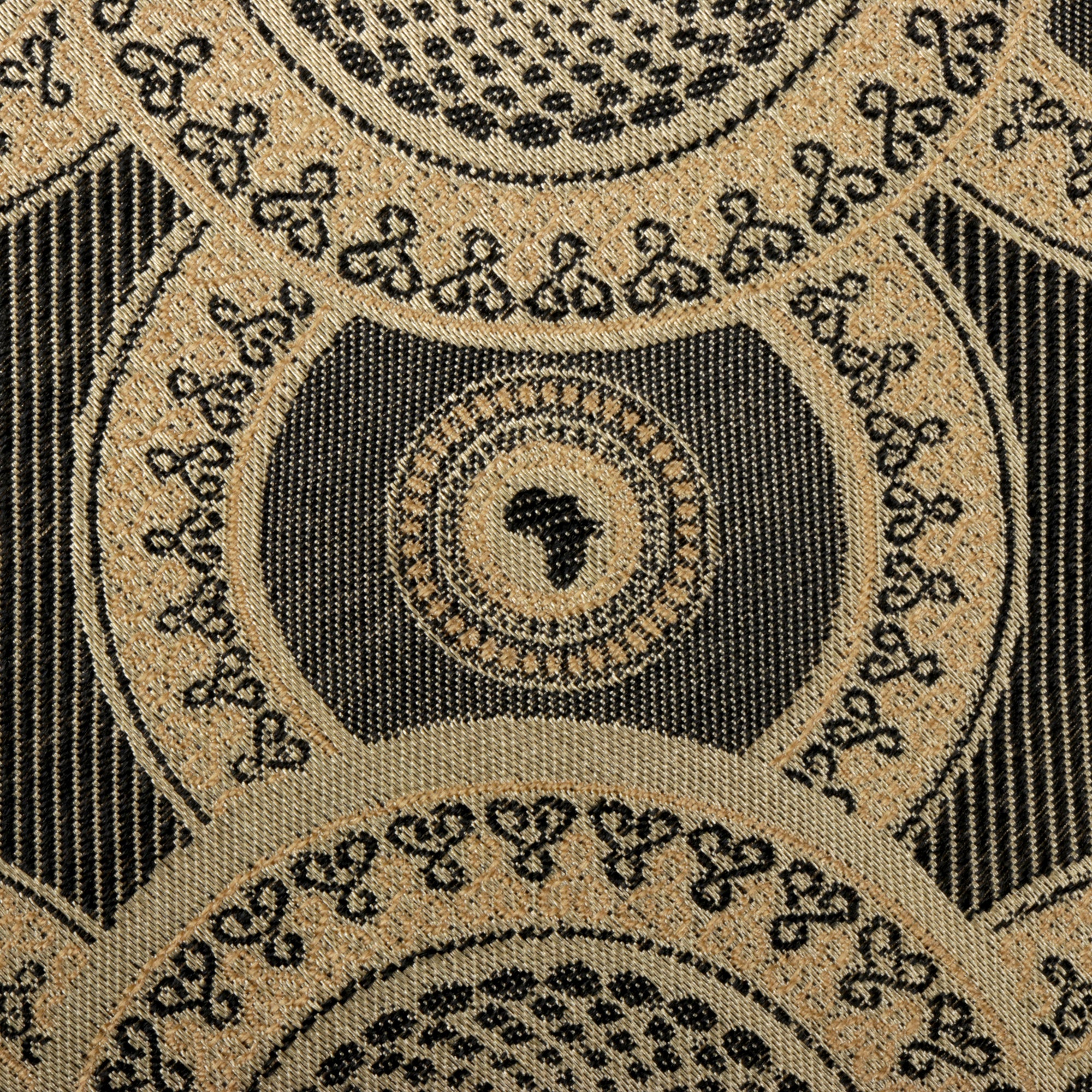 Large African Circle Woven Silk Tie - Gold