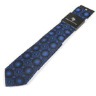 Large African Circle Woven Silk Tie - Blue