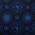 Large African Circle Woven Silk Tie - Blue