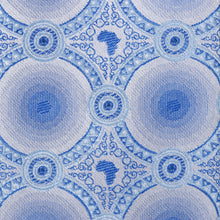 African Circle Woven Silk Tie - Blue