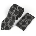 Large African Circle Woven Silk Tie - Black