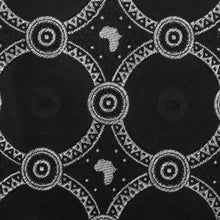 Large African Circle Woven Silk Tie - Black