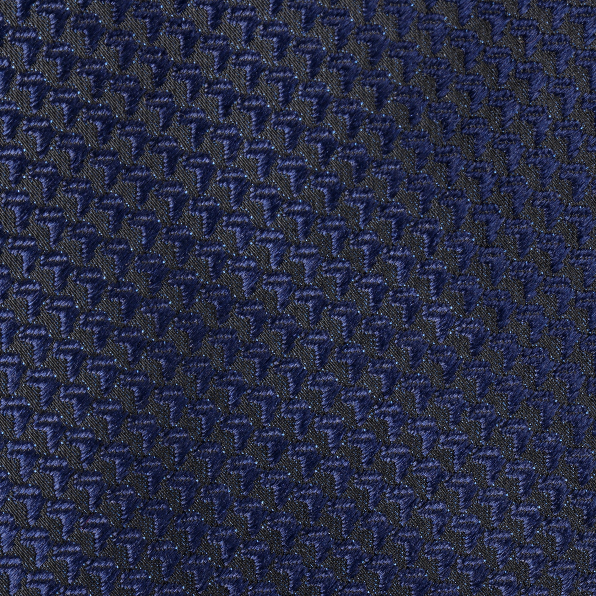 African Repeat Woven Silk Tie - Navy
