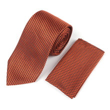 African Repeat Woven Silk Tie - Burnt Orange