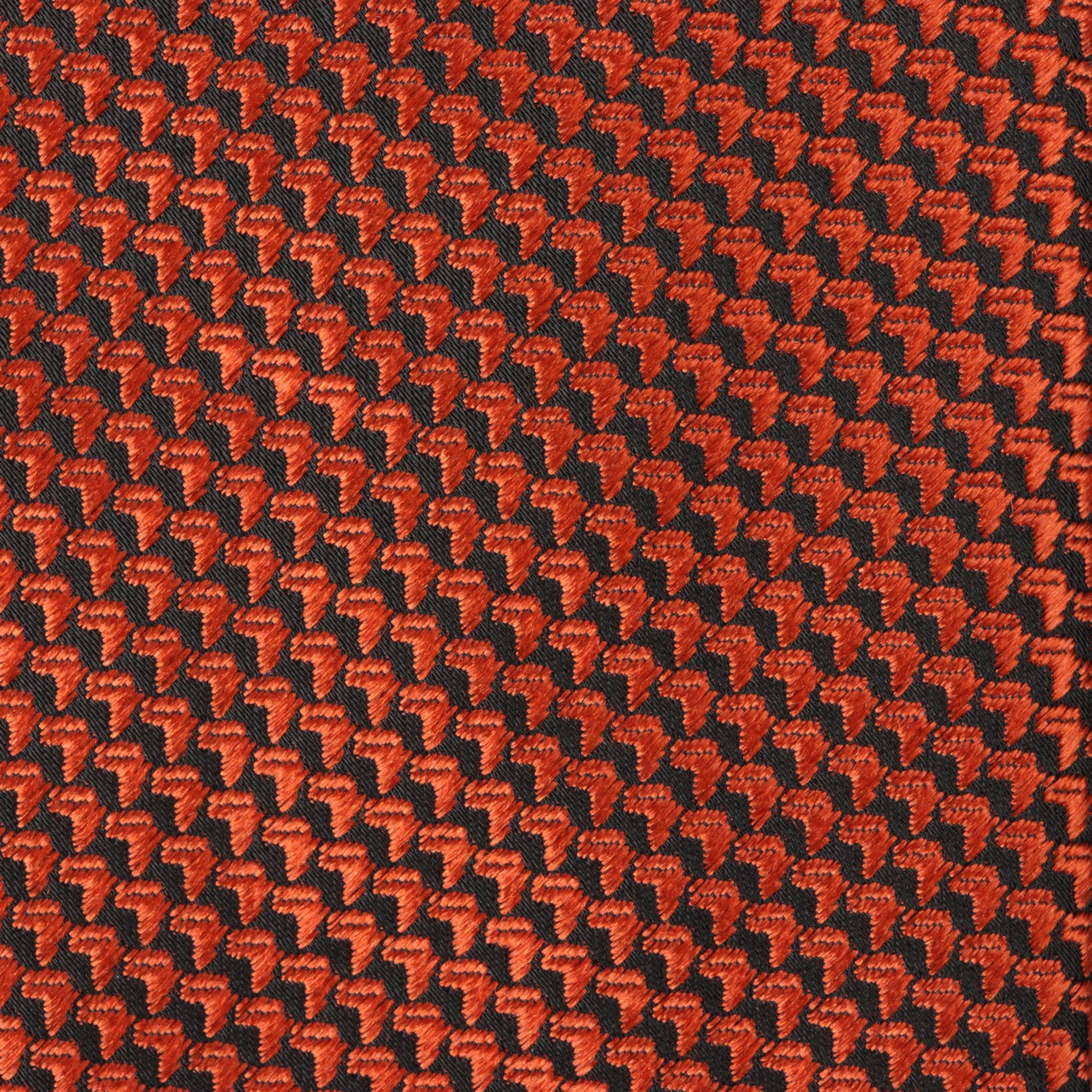 African Repeat Woven Silk Tie - Burnt Orange