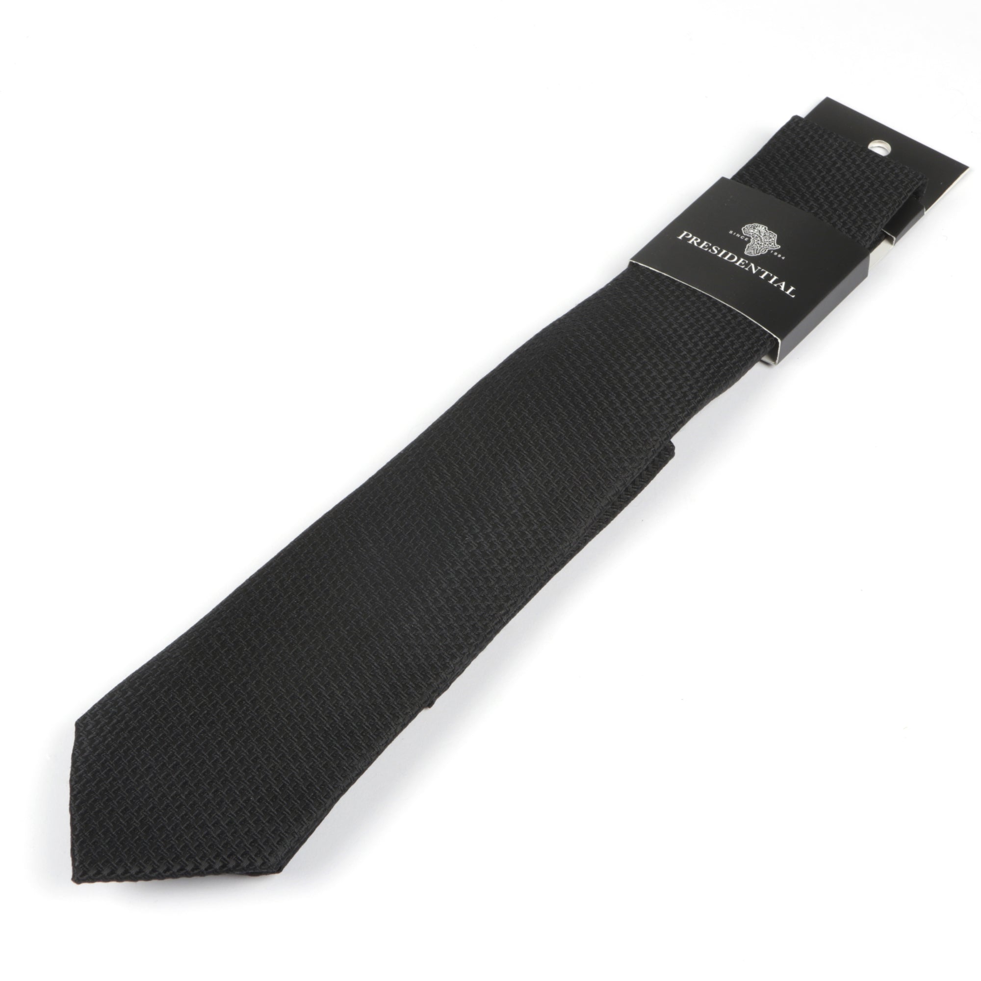 African Repeat Woven Silk Tie - Black