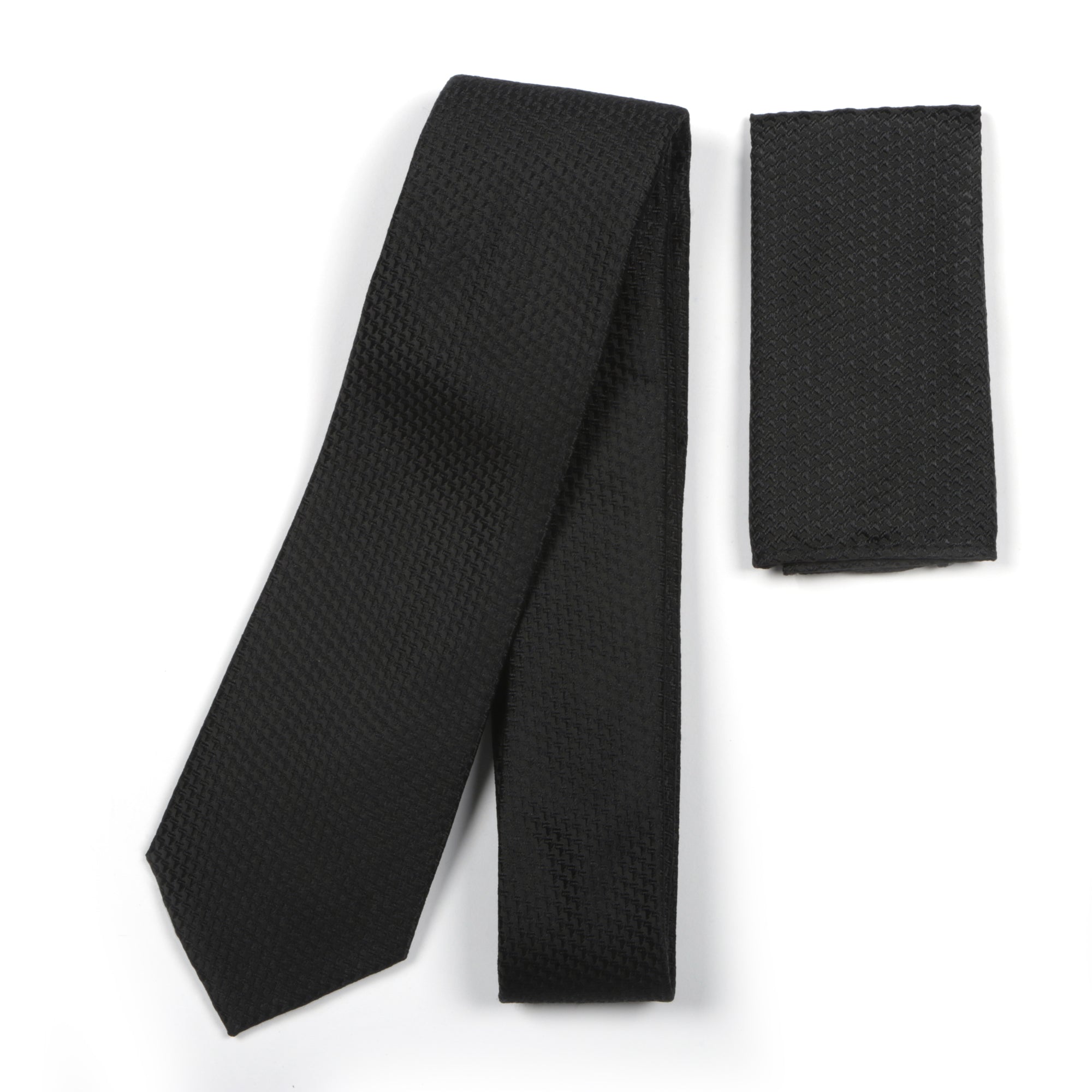 African Repeat Woven Silk Tie - Black