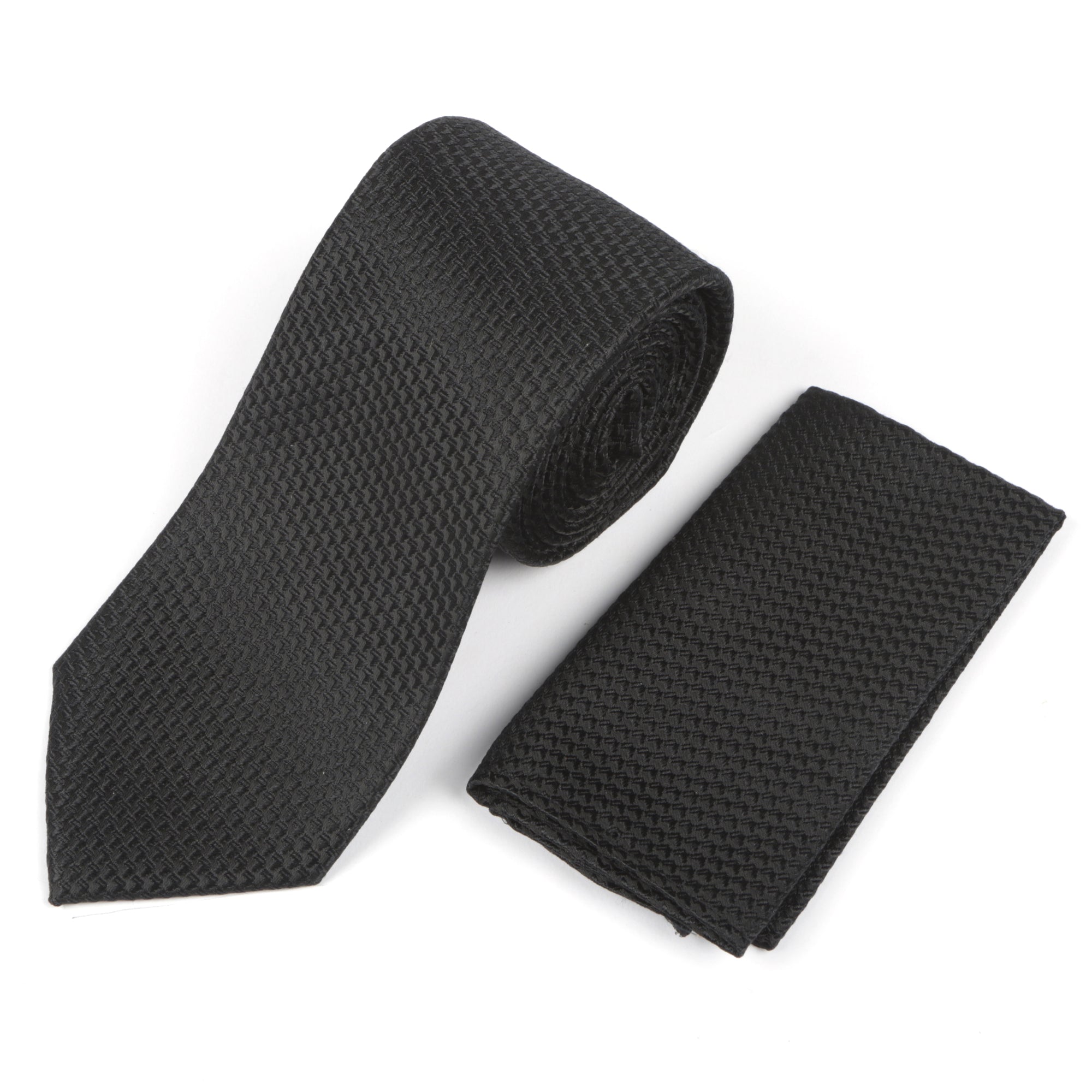 African Repeat Woven Silk Tie - Black