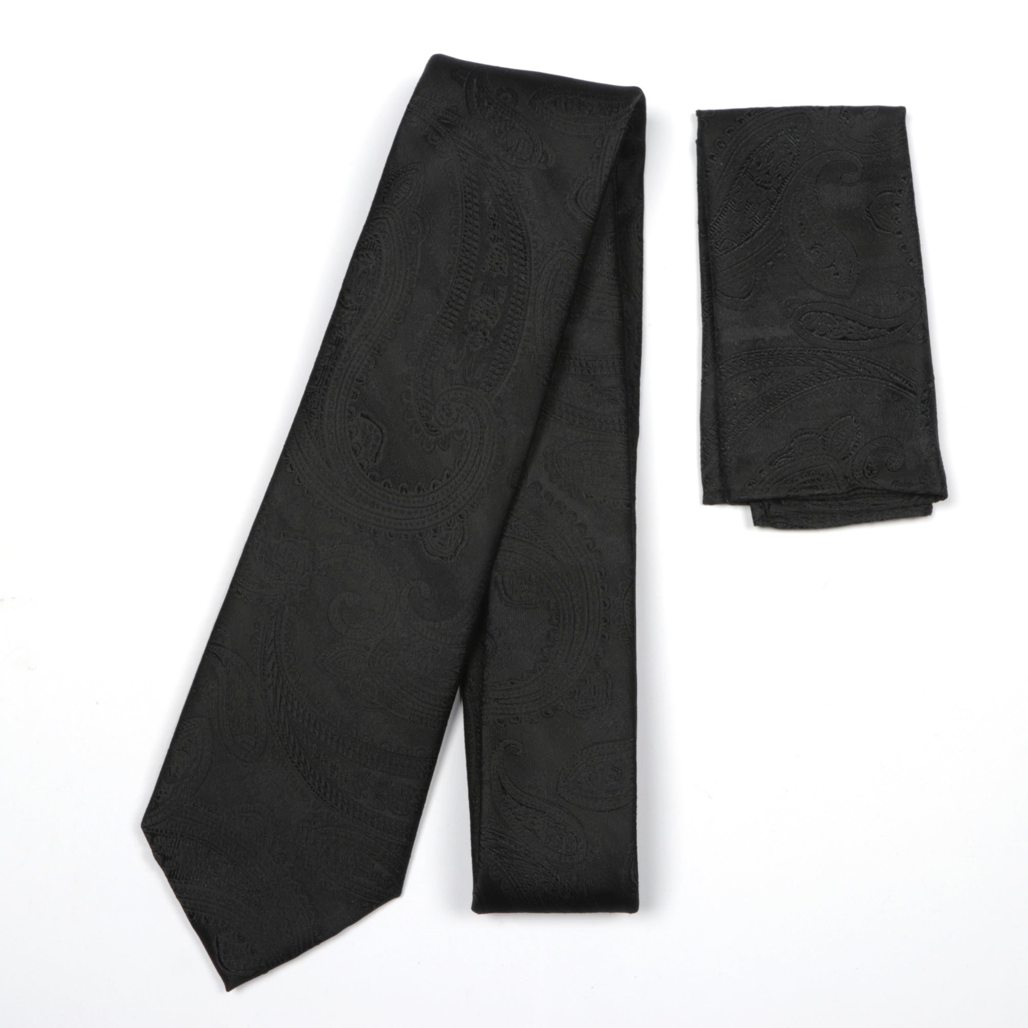 Paisley Woven Silk Tie - Black