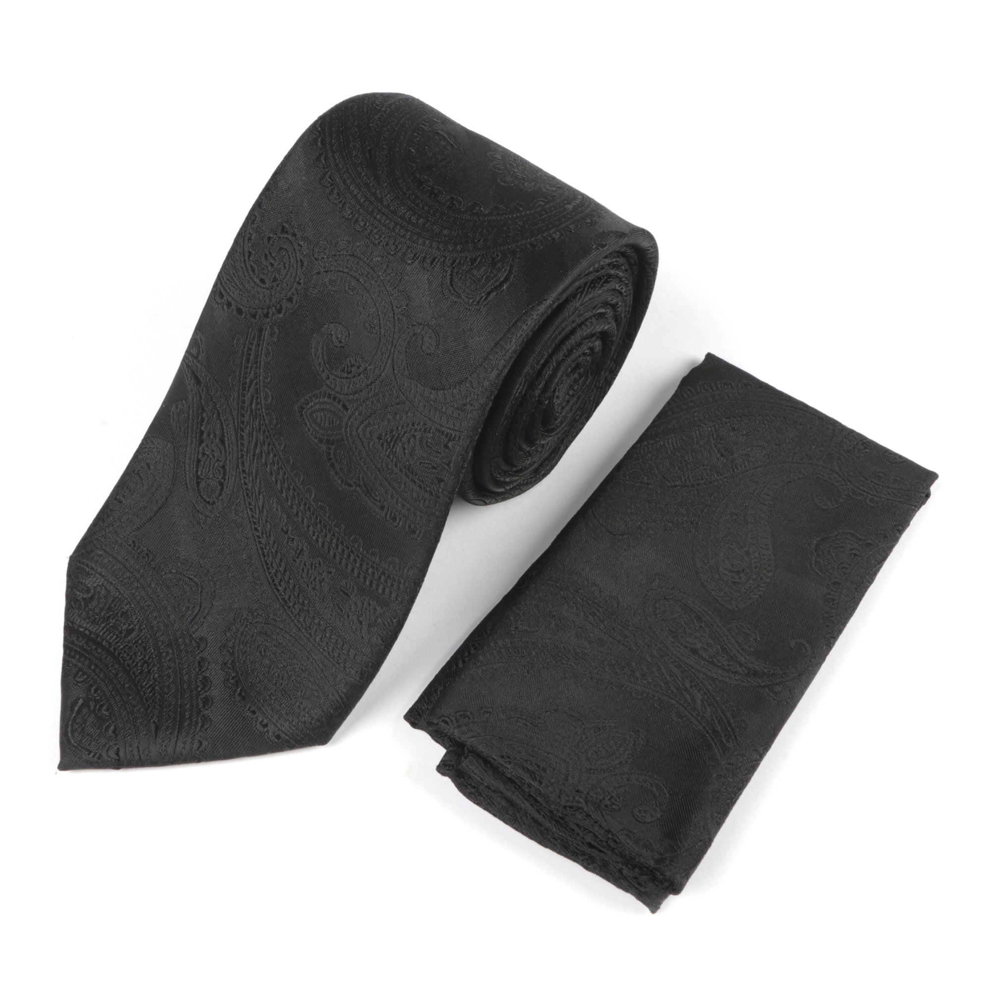 Paisley Woven Silk Tie - Black