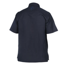 Navy Soul – Navy Olive Short Sleeve Linen Cotton Embroidered Men's Shirt