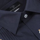 Navy Soul – Navy Olive Short Sleeve Linen Cotton Embroidered Men's Shirt