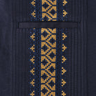 Navy Soul – Navy Olive Short Sleeve Linen Cotton Embroidered Men's Shirt