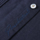 Navy Soul – Navy Olive Short Sleeve Linen Cotton Embroidered Men's Shirt