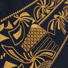 Floral Heaven - Navy Long Sleeve Linen Cotton Embroidered Men's Shirt