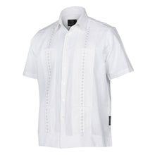 Freedom Madiba - White Short Sleeve Linen Cotton Embroidered Men's Shirt