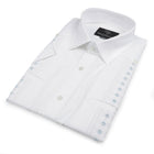 Freedom Madiba - White Short Sleeve Linen Cotton Embroidered Men's Shirt