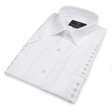 Freedom Madiba - White Short Sleeve Linen Cotton Embroidered Men's Shirt