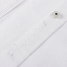 Flavor of Ubuntu - White Short Sleeve Linen Cotton Embroidered Men's Shirt