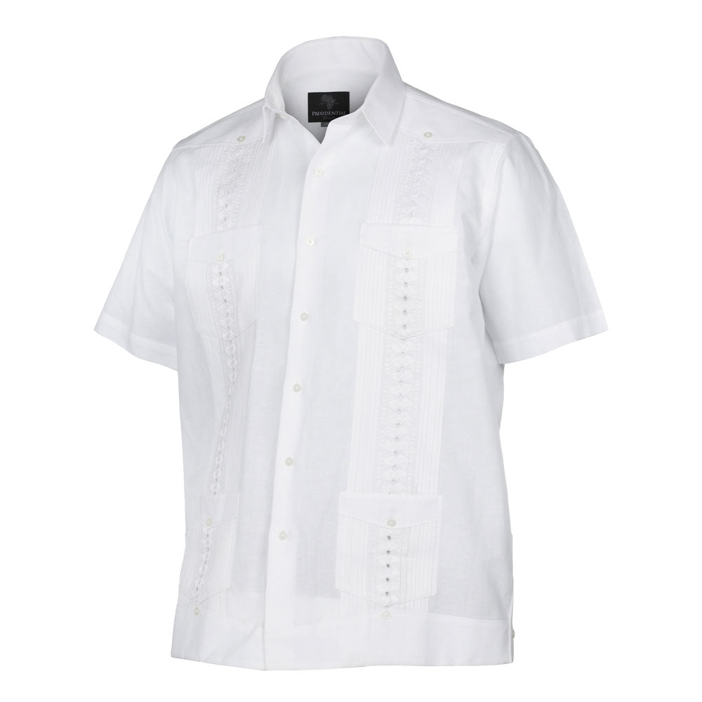 Shirt of the Soul - white Short Sleeve Linen Cotton Embroidered Men's Shirt