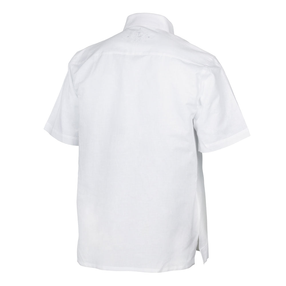 Shirt of the Soul - white Short Sleeve Linen Cotton Embroidered Men's Shirt