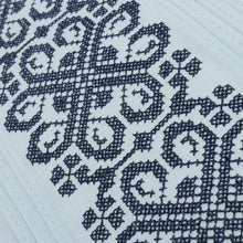 The Rhythm of M - light blue Short Sleeve Linen Cotton Embroidered Men's Shirt