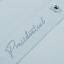 The Rhythm of M - light blue Short Sleeve Linen Cotton Embroidered Men's Shirt