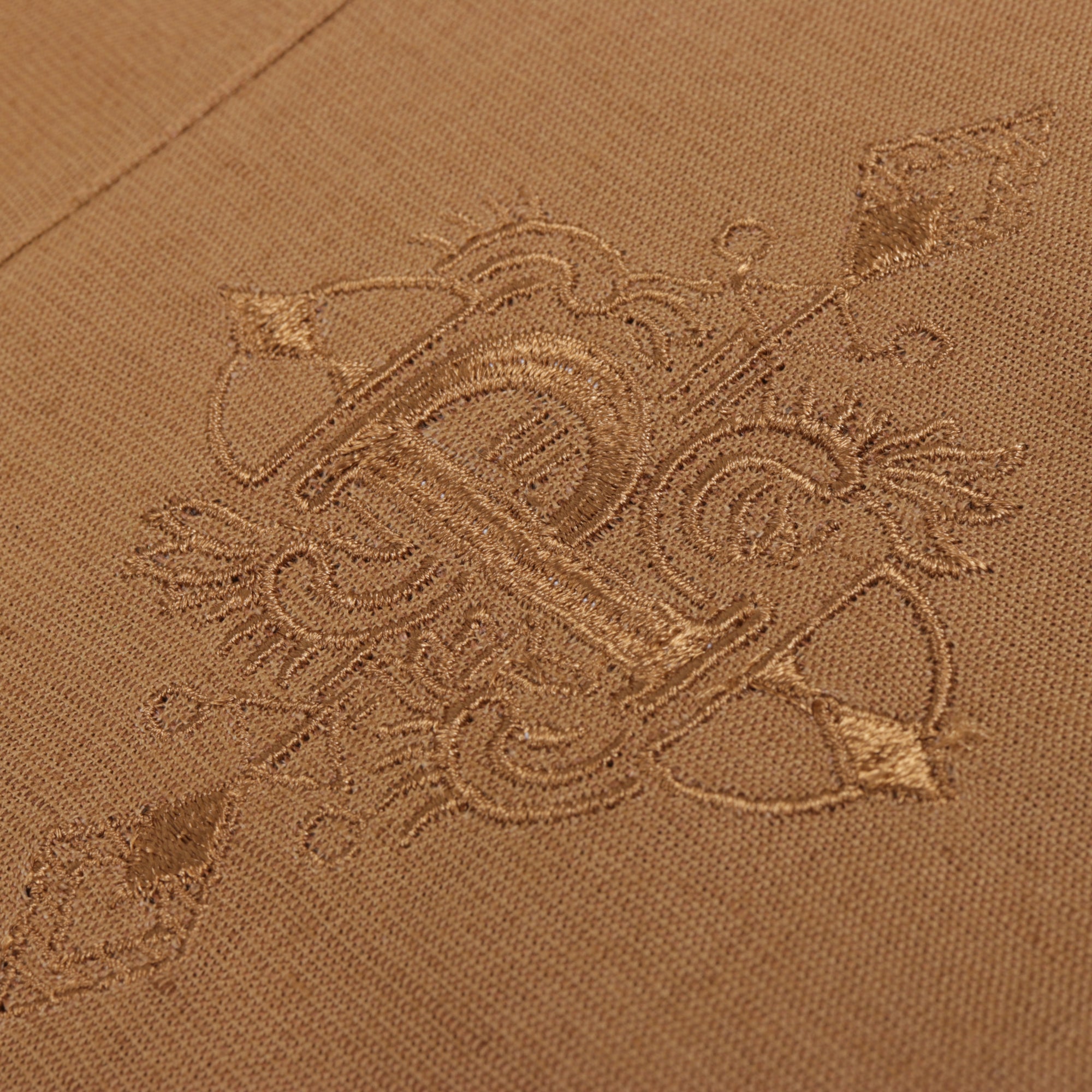 Double Diamond - Sand Long Sleeve Linen Cotton Embroidered Men's Shirt