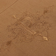 Double Diamond - Sand Long Sleeve Linen Cotton Embroidered Men's Shirt