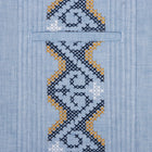 Royal Roots - med blue Short Sleeve Linen Cotton Embroidered Men's Shirt